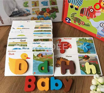 2 in 1 Uppercase(ABC) & Lowercase(abc) Wooden Cards