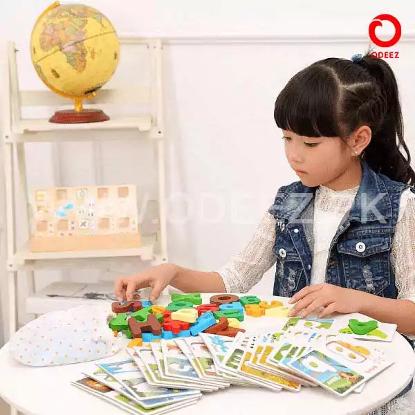 2 in 1 Uppercase(ABC) & Lowercase(abc) Wooden Cards