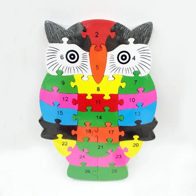2 in 1 Animal Puzzle | Wooden Jigsaw Puzzle for Kids | Learn Alphabets and Puzzles | 1 PC