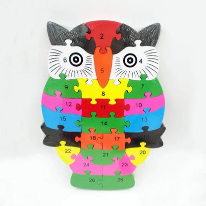 2 in 1 Animal Puzzle | Wooden Jigsaw Puzzle for Kids | Learn Alphabets and Puzzles | 1 PC