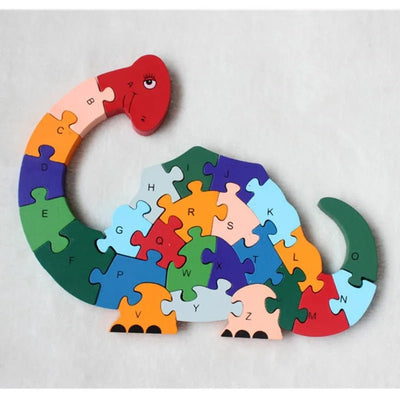 2 in 1 Animal Puzzle | Wooden Jigsaw Puzzle for Kids | Learn Alphabets and Puzzles | 1 PC