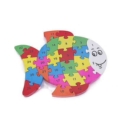 2 in 1 Animal Puzzle | Wooden Jigsaw Puzzle for Kids | Learn Alphabets and Puzzles | 1 PC