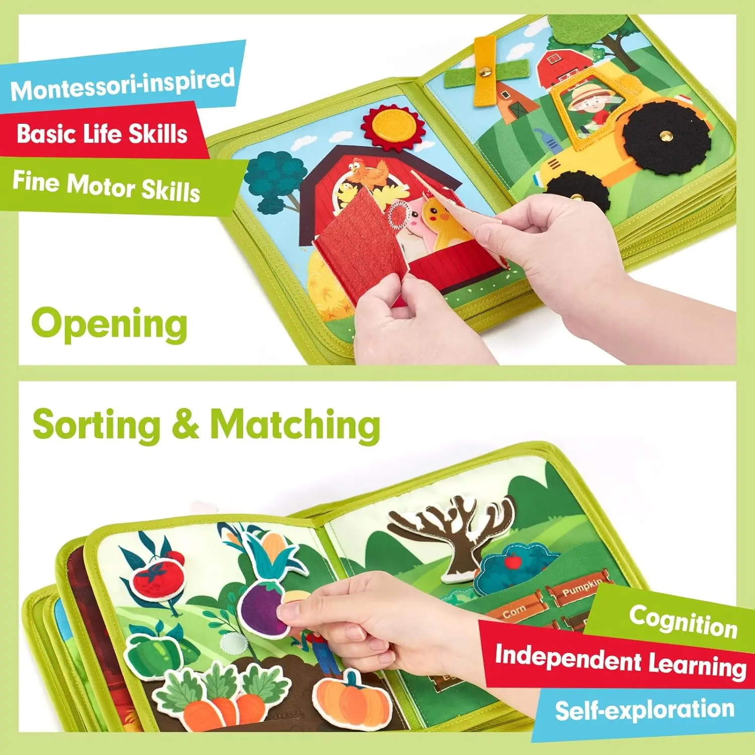 Interactive Farm Adventure – Montessori Quiet Book