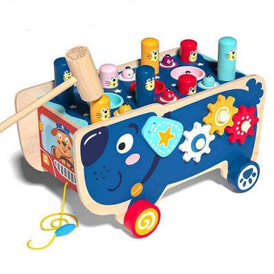 Fidtoy Jouet d'activité marteau en bois 5-en-1 pour tout-petits | Coordination œil-main et capacités cognitives