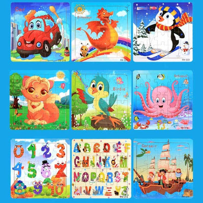 Fidtoy Wooden Cartoon Puzzle 20 Piece Educational Toy for Kids