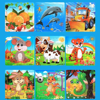 Fidtoy Wooden Cartoon Puzzle 20 Piece Educational Toy for Kids