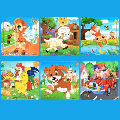 Fidtoy Wooden Cartoon Puzzle 20 Piece Educational Toy for Kids