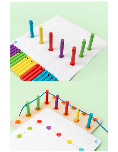 Tablero de madera para ensartar con clavijas