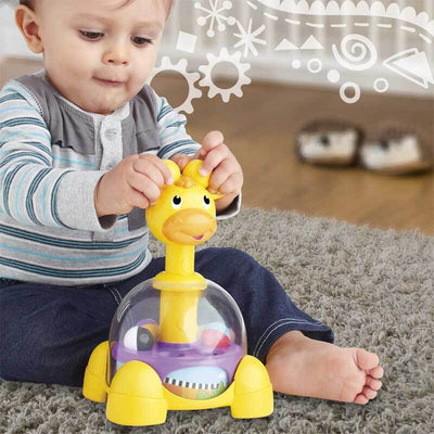 Fidtoy Giraffe Spinning & Popping Toy for Toddlers | Educational Hand-Eye Coordination | Quiet Play & Sensory Learning