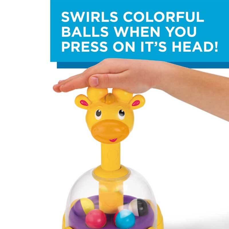 Fidtoy Giraffe Spinning & Popping Toy for Toddlers | Educational Hand-Eye Coordination | Quiet Play & Sensory Learning