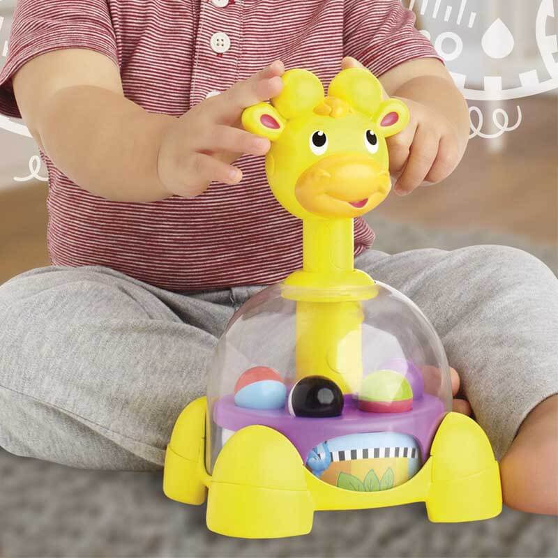 Fidtoy Giraffe Spinning & Popping Toy for Toddlers | Educational Hand-Eye Coordination | Quiet Play & Sensory Learning