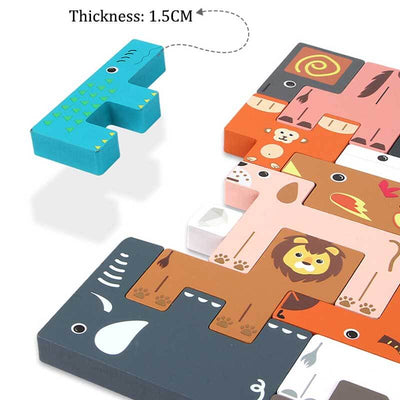 Jouet à empiler Fidtoy en bois pour l'équilibre des animaux Blocs Montessori