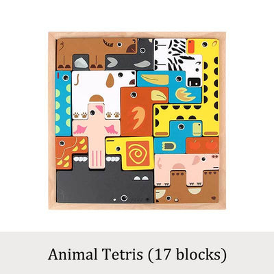 Jouet à empiler Fidtoy en bois pour l'équilibre des animaux Blocs Montessori