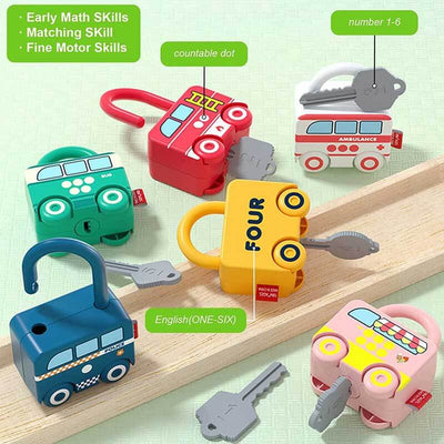 Fidtoy Montessori Number Matching Toy Cars for Toddlers Quiet Time Learning Toy for 1 2 3 Year Old Kids Travel Play Counting Game Fine Motor Skills Educational Toy