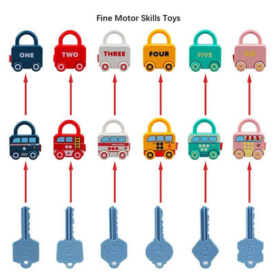 Fidtoy Montessori Number Matching Toy Cars for Toddlers Quiet Time Learning Toy for 1 2 3 Year Old Kids Travel Play Counting Game Fine Motor Skills Educational Toy