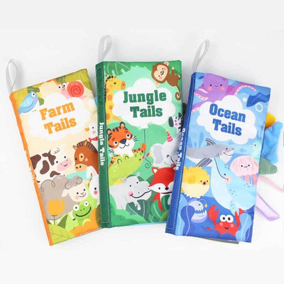 Fidtoy Baby Crinkle Cloth Books 6-Pack | Soft Interactive Sensory Learning Toy for Newborns 0-6 Months