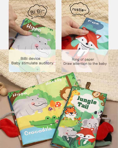 Fidtoy Baby Crinkle Cloth Books 6-Pack | Soft Interactive Sensory Learning Toy for Newborns 0-6 Months