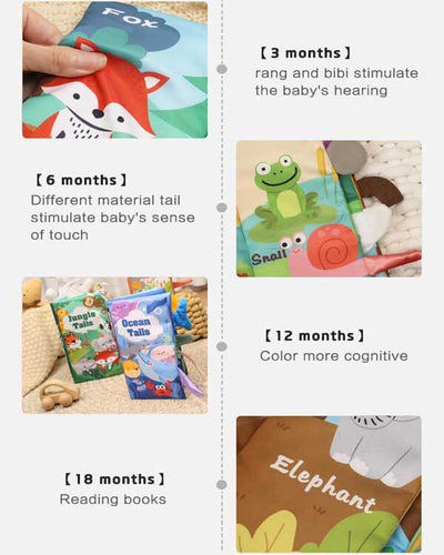 Fidtoy Baby Crinkle Cloth Books 6-Pack | Soft Interactive Sensory Learning Toy for Newborns 0-6 Months