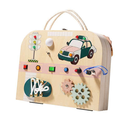 Fidtoy Montessori Busy Board for Toddlers – Dual-Sided Learning Toy for Fine Motor Skills, Problem Solving & Travel Play