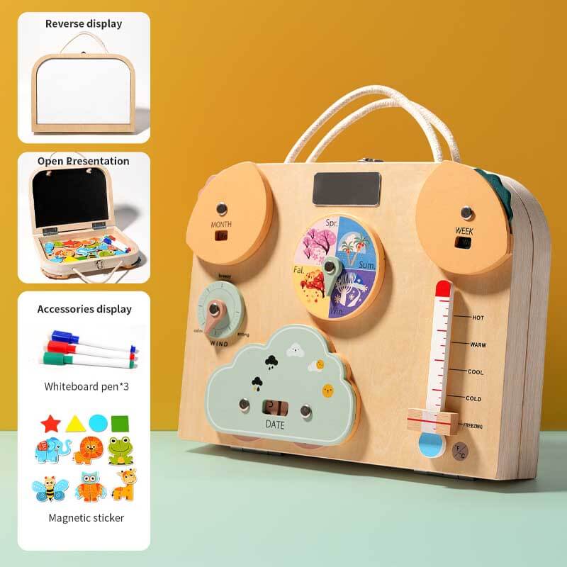 Fidtoy Tableau d'activités Montessori pour tout-petits – Jouet d'apprentissage double face pour la motricité fine, la résolution de problèmes et les jeux de voyage