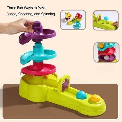 Fidtoy Jouet de Circuit à Billes en Bois pour Tout-petits | Kit de Construction STEM pour le Développement de la Motricité Fine et de la Logique