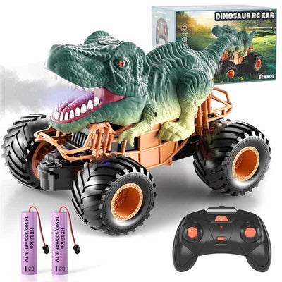 Fidtoy Remote Control Dinosaur Car Toy with Spray Lights Sound 2.4GHz RC Dino Truck for Kids Outdoor Indoor Racing Toy