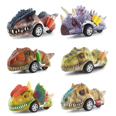Fidtoy Voitures Jouets Dinosaures pour Enfants, Lot de Voitures à Friction, Jouets de Course pour Garçons de 3, 4, 5 Ans, Tout-petits, Coffret Cadeau de Dinosaures