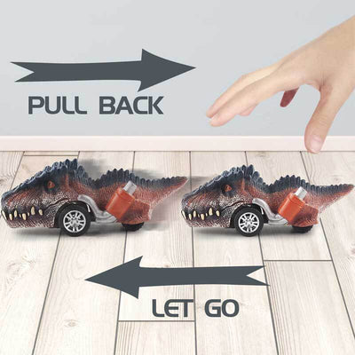 Fidtoy Voitures Jouets Dinosaures pour Enfants, Lot de Voitures à Friction, Jouets de Course pour Garçons de 3, 4, 5 Ans, Tout-petits, Coffret Cadeau de Dinosaures