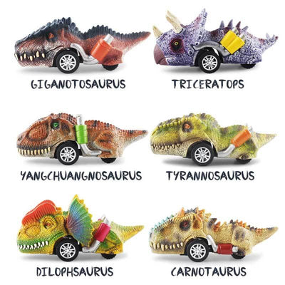 Fidtoy Voitures Jouets Dinosaures pour Enfants, Lot de Voitures à Friction, Jouets de Course pour Garçons de 3, 4, 5 Ans, Tout-petits, Coffret Cadeau de Dinosaures