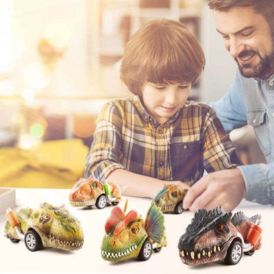Fidtoy Voitures Jouets Dinosaures pour Enfants, Lot de Voitures à Friction, Jouets de Course pour Garçons de 3, 4, 5 Ans, Tout-petits, Coffret Cadeau de Dinosaures