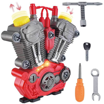 Fidtoy Motorcycle Engine Building Toy with Lights and Sounds for Kids