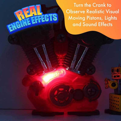 Fidtoy Motorcycle Engine Building Toy with Lights and Sounds for Kids