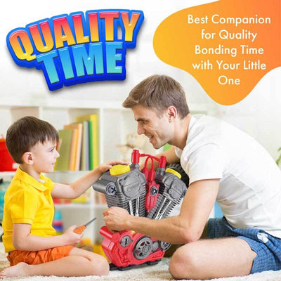 Fidtoy Motorcycle Engine Building Toy with Lights and Sounds for Kids