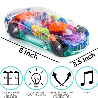 Fidtoy BrightDrive Bump & Go Musical Stunt Car – Interactive Self-Moving Toy for Toddlers