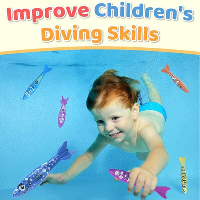 Fidtoy Underwater Diving Torpedo Pool Toys Set for Kids Swimming Fun