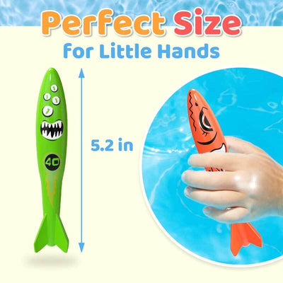 Fidtoy Underwater Diving Torpedo Pool Toys Set for Kids Swimming Fun