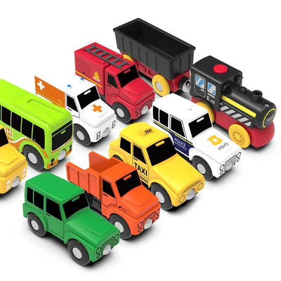 Fidtoy City Vehicle Set - Magnetic Train Set - Magnetic City Vehicle Set