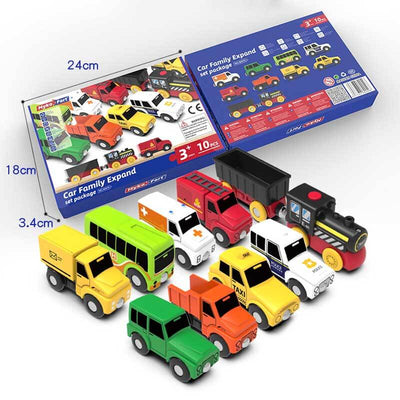 Fidtoy City Vehicle Set - Magnetic Train Set - Magnetic City Vehicle Set