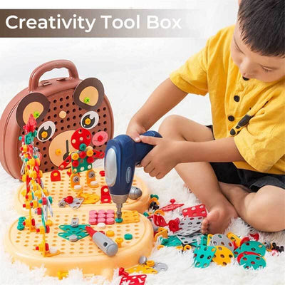 Fidtoy Creative Drilling and Screwdriver Toy Set for Kids | STEM & Fine Motor Skills