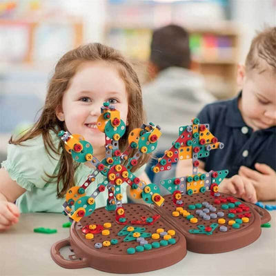 Fidtoy Creative Drilling and Screwdriver Toy Set for Kids | STEM & Fine Motor Skills