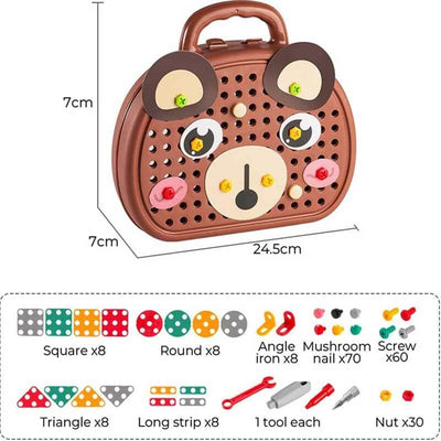 Fidtoy Creative Drilling and Screwdriver Toy Set for Kids | STEM & Fine Motor Skills