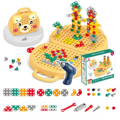 Fidtoy Creative Drilling and Screwdriver Toy Set for Kids | STEM & Fine Motor Skills