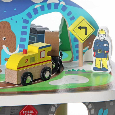 Juego de tren de dinosaurios Fidtoy, juego de 5 piezas con tren móvil y dinosaurios