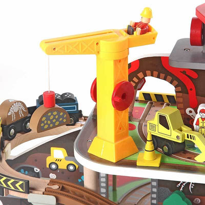 Juego de tren de dinosaurios Fidtoy, juego de 5 piezas con tren móvil y dinosaurios