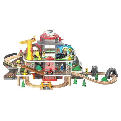 Juego de tren de dinosaurios Fidtoy, juego de 5 piezas con tren móvil y dinosaurios