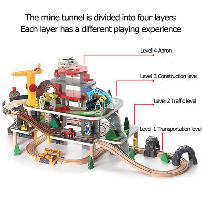 Juego de tren de dinosaurios Fidtoy, juego de 5 piezas con tren móvil y dinosaurios