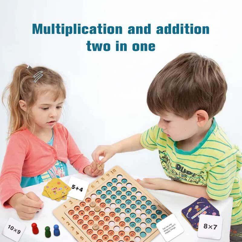 Fidtoy Wooden Math Multiplication & Addition Board – Montessori Educational Toy for Kids 3+