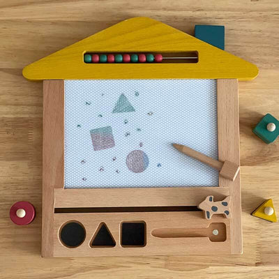 Fidtoy Wooden Magnetic Drawing Board for Kids 3+ Reusable Doodle Toy
