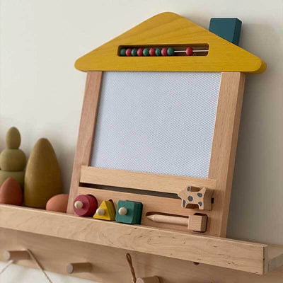Fidtoy Wooden Magnetic Drawing Board for Kids 3+ Reusable Doodle Toy
