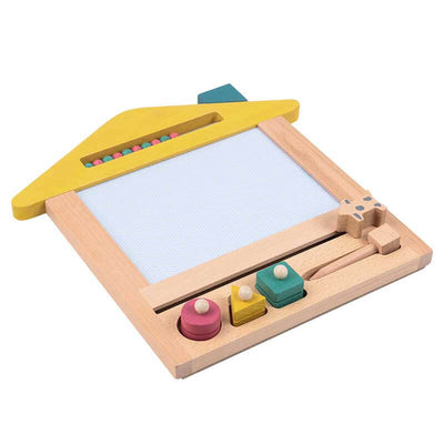 Fidtoy Wooden Magnetic Drawing Board for Kids 3+ Reusable Doodle Toy